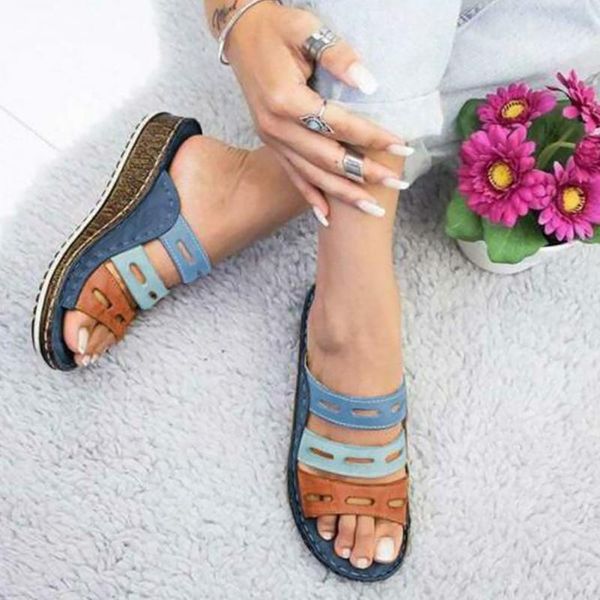 slippers women summer three color stitching beach slip-on shoes slide wedges platform leisure open toe sipper, Black
slippers women summer three color stitching beach slip-on shoes slide wedges platform leisure open toe sipper, Black