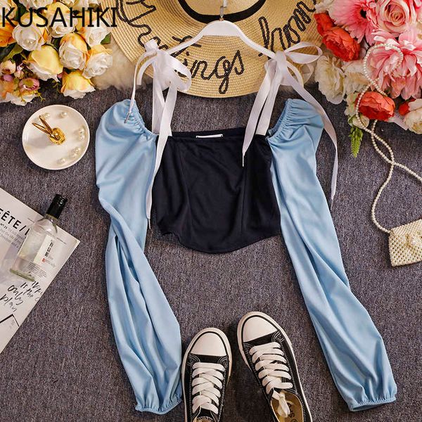 short women blouse puff long sleeve slash neck bow tie shirt spring hit color crop blusas femme 6f148 210603, White
short women blouse puff long sleeve slash neck bow tie shirt spring hit color crop blusas femme 6f148 210603, White