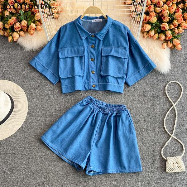 women's tracksuits joinyouth 2021 summer 2 piece set women korean fashion denim suit loose short shirts high waist wide leg pants femme, Gray
women's tracksuits joinyouth 2021 summer 2 piece set women korean fashion denim suit loose short shirts high waist wide leg pants femme, Gray
