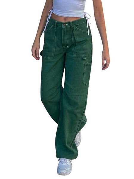 women's jeans spring autumn girls long ladies leisure style solid color mid waist straight-leg trousers loose pocket denim pants, Blue
women's jeans spring autumn girls long ladies leisure style solid color mid waist straight-leg trousers loose pocket denim pants, Blue