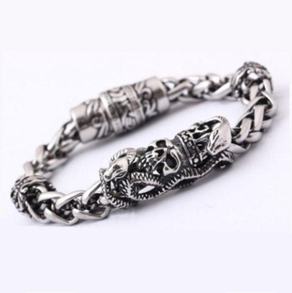 european and american personality skull magnetic bracelet for men rock metal braided jewelry gift charm bracelets, Golden;silver
european and american personality skull magnetic bracelet for men rock metal braided jewelry gift charm bracelets, Golden;silver