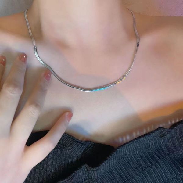 fashion ladies necklace 2021 popular european and american hip-hop style snake bone chain titanium steel material, Silver
fashion ladies necklace 2021 popular european and american hip-hop style snake bone chain titanium steel material, Silver