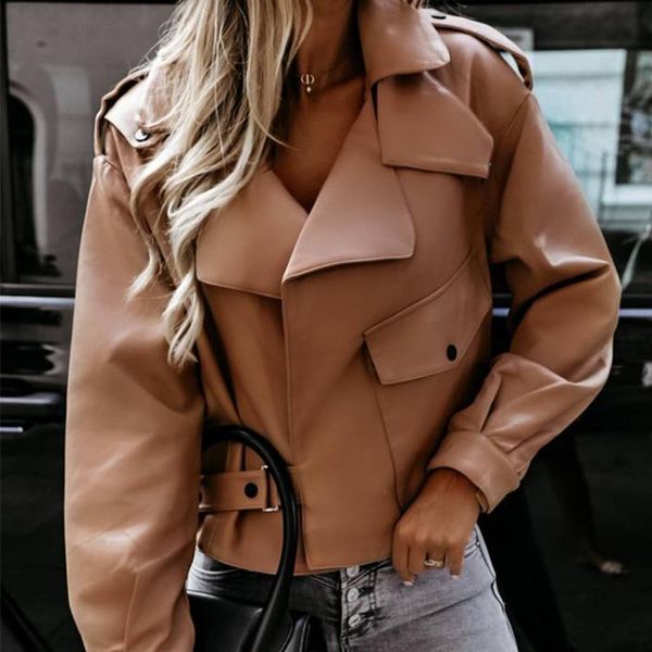 women's jackets 2021 fashion windproof pu short jacket ladies autumn winter vintage pockets cardigan long sleeved outerwear coats casua, Black;brown
women's jackets 2021 fashion windproof pu short jacket ladies autumn winter vintage pockets cardigan long sleeved outerwear coats casua, Black;brown