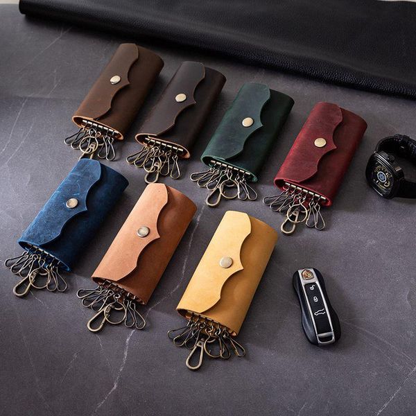 keychains vintage two-layer cowhide keychain single buckle key case housekeeper vegetable tanning leather car auto bag, Silver
keychains vintage two-layer cowhide keychain single buckle key case housekeeper vegetable tanning leather car auto bag, Silver