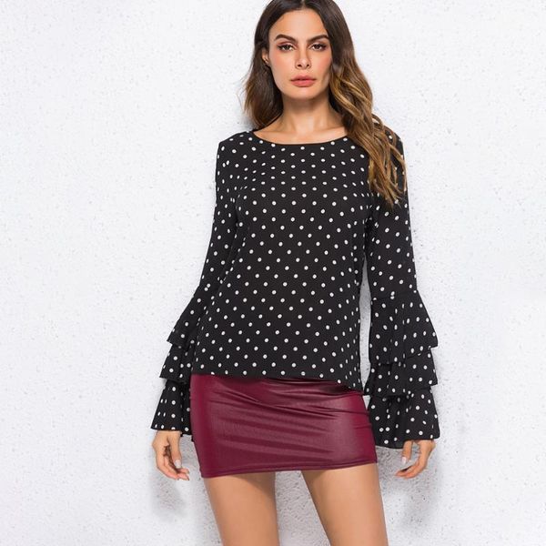 women's blouses & shirts women polka dot ruffle long sleeves o-neck elegant ladies casual office shirt female tunics plus size 3xl 4xl, White
women's blouses & shirts women polka dot ruffle long sleeves o-neck elegant ladies casual office shirt female tunics plus size 3xl 4xl, White