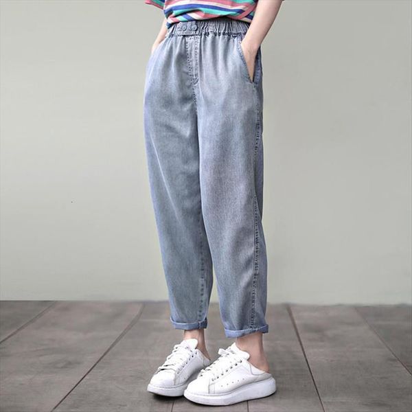 arrival spring summer korea women jeans fashion elastic waist loose vintage all matched casual denim harem pants s820, Blue
arrival spring summer korea women jeans fashion elastic waist loose vintage all matched casual denim harem pants s820, Blue