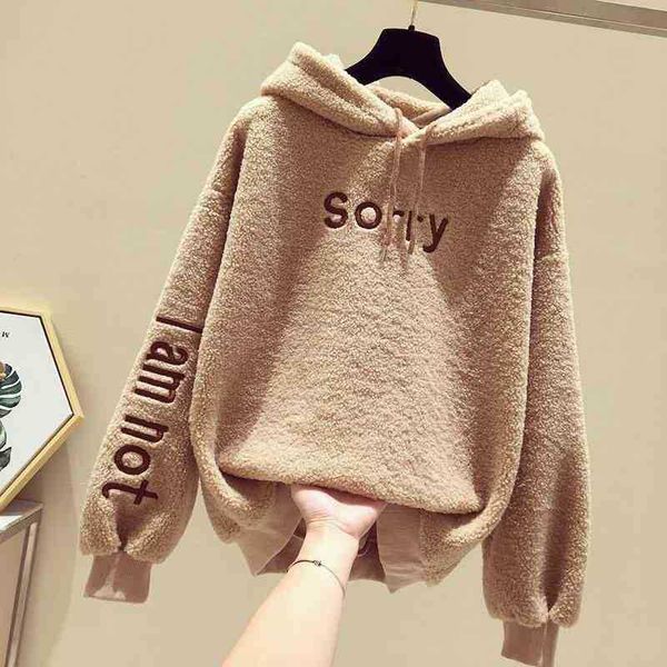 hoodiesautumn and winter lamb wool sweater women's hooded 2020 new korean loose thickened student fashion plush coat, Black
hoodiesautumn and winter lamb wool sweater women's hooded 2020 new korean loose thickened student fashion plush coat, Black