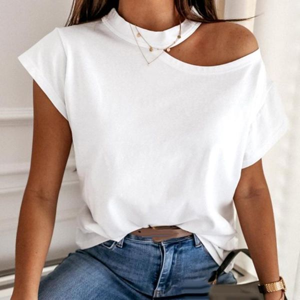 solid color t shirt women one shoulder short sleeve for mock neck halter femme t-shirts camisetas mujer women's t-shirt, White
solid color t shirt women one shoulder short sleeve for mock neck halter femme t-shirts camisetas mujer women's t-shirt, White