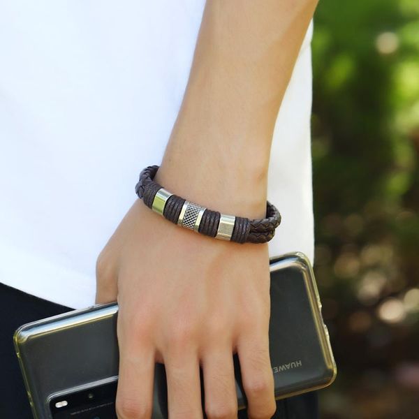 link, chain european and american models, retro fashion personality woven bracelets, men's boutique bracelets, Black
link, chain european and american models, retro fashion personality woven bracelets, men's boutique bracelets, Black