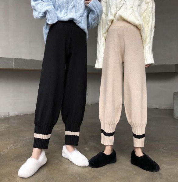 women's pants & capris korean knitted women casual autumn harem warm knitting chic trousers elastic waist black beam, Black;white
women's pants & capris korean knitted women casual autumn harem warm knitting chic trousers elastic waist black beam, Black;white