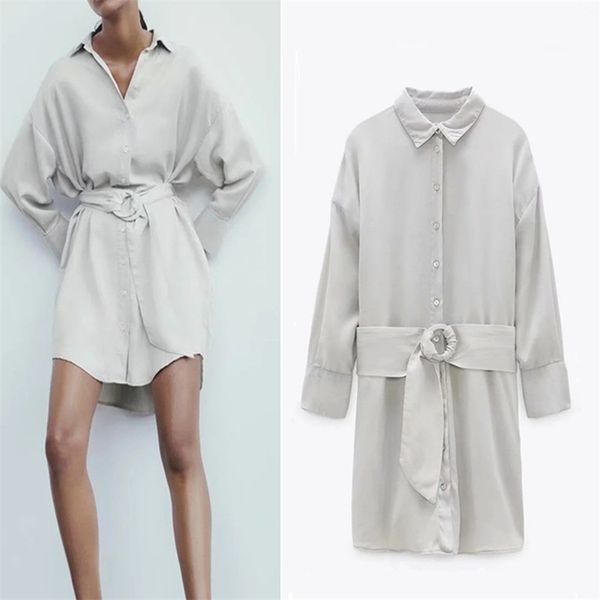 dress women belted shirt fashion long sleeves turn up collared side pockets ladies autumn casual es button-up 210519, Black;gray
dress women belted shirt fashion long sleeves turn up collared side pockets ladies autumn casual es button-up 210519, Black;gray