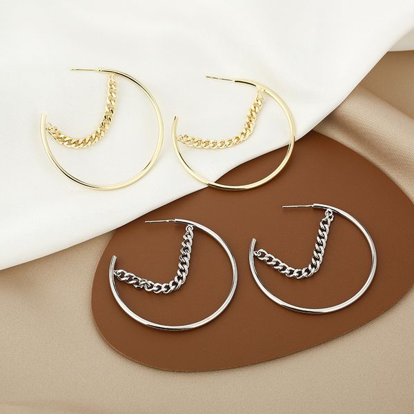 925 silver needle cold wind chain c-shaped new exaggerated personality trend simple earrings
925 silver needle cold wind chain c-shaped new exaggerated personality trend simple earrings