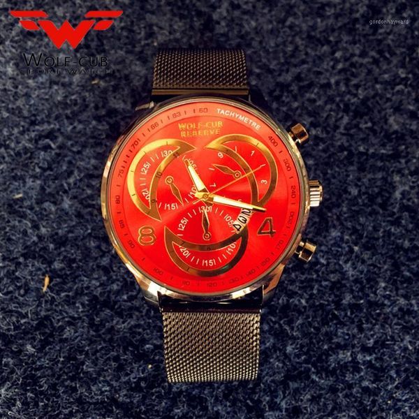 wristwatches wolf-cub mens watches big dial black red casual mesh belt watch date stainless steel strap men 30bar waterproof quartz, Slivery;brown
wristwatches wolf-cub mens watches big dial black red casual mesh belt watch date stainless steel strap men 30bar waterproof quartz, Slivery;brown