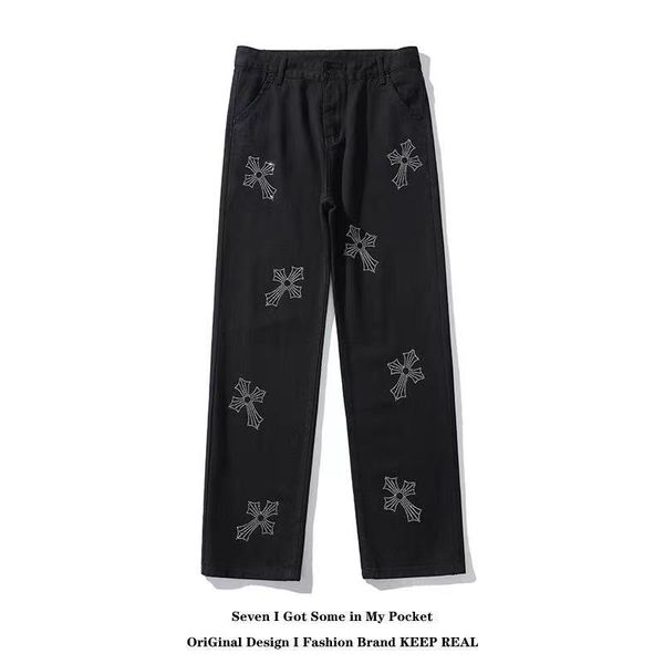 hearts/chrome shorts crosin high street diamond cross vibe cool flared pants national trend hip hop straight loose casual jeans men, White;black
hearts/chrome shorts crosin high street diamond cross vibe cool flared pants national trend hip hop straight loose casual jeans men, White;black