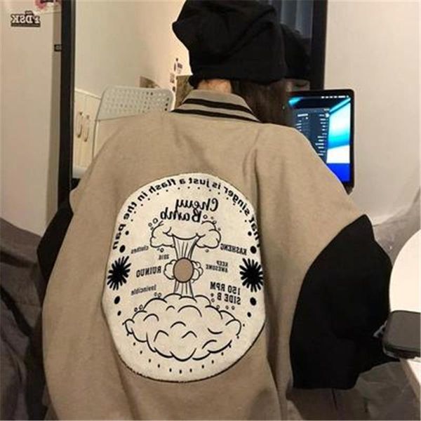 women's jackets plus velvet thick coats student women baseball uniform tide 2021 jacket female summer korean style fashion loose, Black;brown
women's jackets plus velvet thick coats student women baseball uniform tide 2021 jacket female summer korean style fashion loose, Black;brown