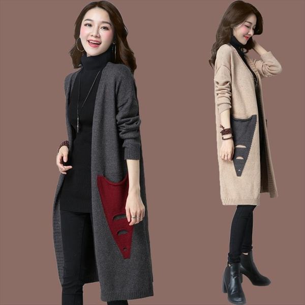 autumn spring fashion long cardigan women sweater for knitted open front fall outfits 0.6, White;black
autumn spring fashion long cardigan women sweater for knitted open front fall outfits 0.6, White;black