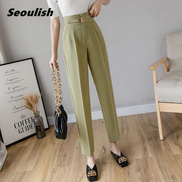 spring summer korean ol style women pants formal harem sashes pockets high waist office lady ankle length, Black;white
spring summer korean ol style women pants formal harem sashes pockets high waist office lady ankle length, Black;white