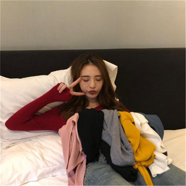 women's sweaters 2021 korean fashion v-neck sweater women long sleeve knitted pullover winter clothes girls y4900, White;black
women's sweaters 2021 korean fashion v-neck sweater women long sleeve knitted pullover winter clothes girls y4900, White;black