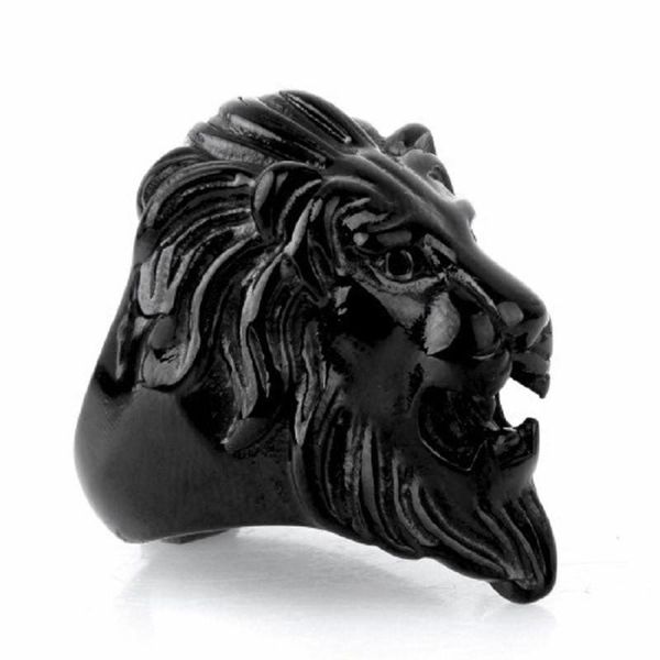 cluster rings men's black stainless steel lion king head ring cool fashion jewelry, Golden;silver 
cluster rings men's black stainless steel lion king head ring cool fashion jewelry, Golden;silver