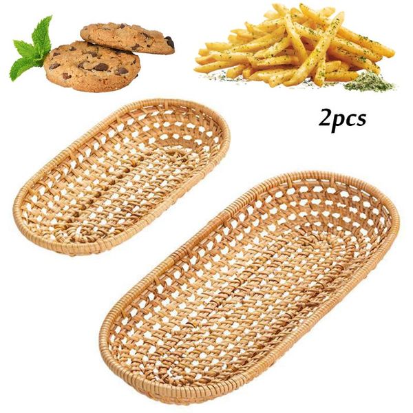 storage baskets 2pcs hand-woven rattan basket bread fruit candy dish food picnic sundry container coffee breakfast serving tray
storage baskets 2pcs hand-woven rattan basket bread fruit candy dish food picnic sundry container coffee breakfast serving tray