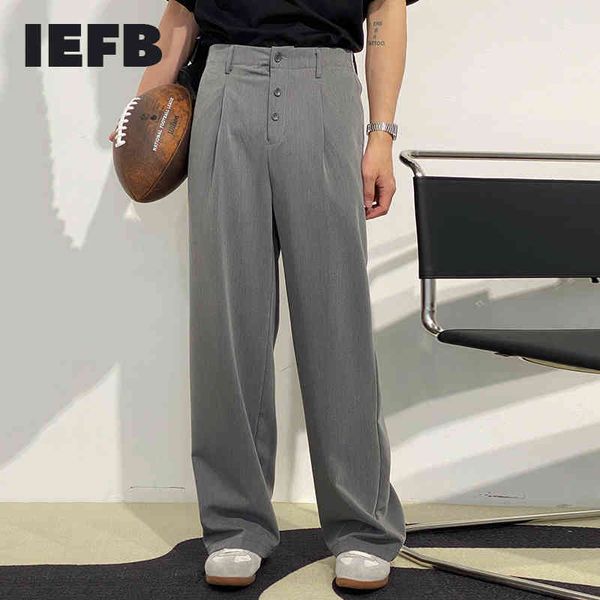 iefb summer casual grey suit pants loose straight floor-length pants korean streetwear trend business trousers 9y6942 210524, Black
iefb summer casual grey suit pants loose straight floor-length pants korean streetwear trend business trousers 9y6942 210524, Black
