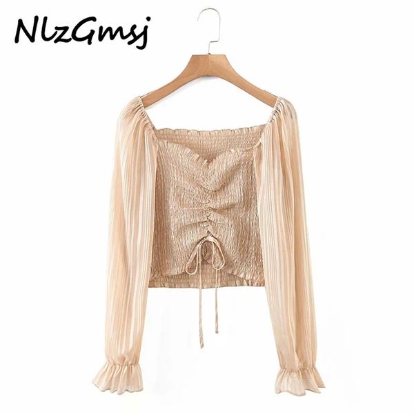 blouse women spring autumn fashion square collar solid color drawstring flare sleeve elasticity shirt 210628, White
blouse women spring autumn fashion square collar solid color drawstring flare sleeve elasticity shirt 210628, White