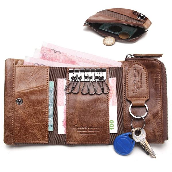 wallets men's wallet soft leather fashion key chain holder case multi-function tri-fold coin purses, Red;black
wallets men's wallet soft leather fashion key chain holder case multi-function tri-fold coin purses, Red;black