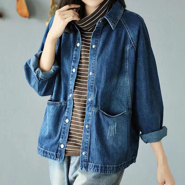 women's jackets 2021 spring white denim jacket female korean version was thin loose plus size casual jean women, Black;brown
women's jackets 2021 spring white denim jacket female korean version was thin loose plus size casual jean women, Black;brown