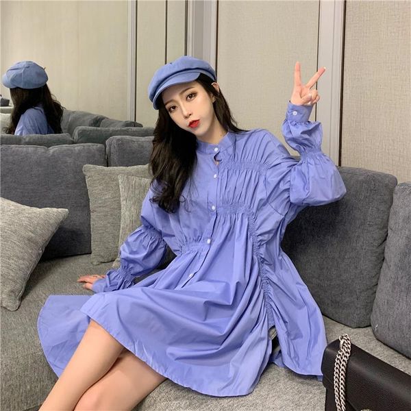 casual dresses women's clothing stand empire button vintage style spring autumn a-line solid long sleeve blue dress moda feminina, Black;gray
casual dresses women's clothing stand empire button vintage style spring autumn a-line solid long sleeve blue dress moda feminina, Black;gray