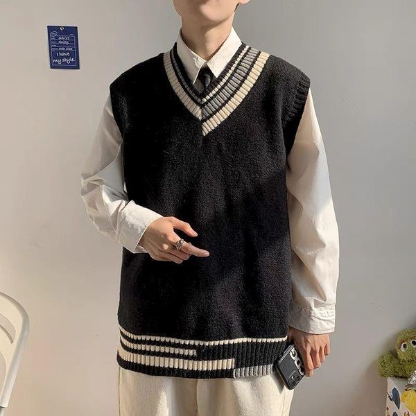 men's vests knitted sleeveless sweater vest men thin simple fashion waistcoat spring summer harajuku v-neck pullover male clothes goth, Black;white
men's vests knitted sleeveless sweater vest men thin simple fashion waistcoat spring summer harajuku v-neck pullover male clothes goth, Black;white