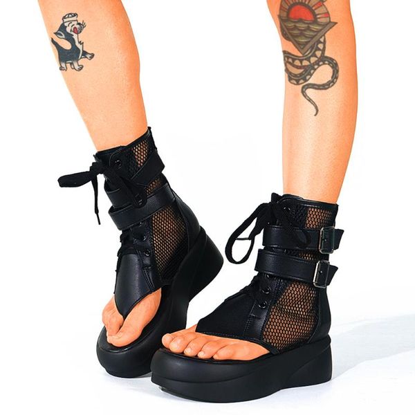 sarairis female summer sandals chunky goth black buckle women punk platform flip flop lace up gladiator shoes
sarairis female summer sandals chunky goth black buckle women punk platform flip flop lace up gladiator shoes