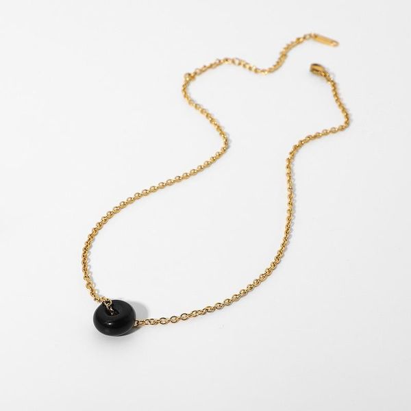 pendant necklaces allme plain black colour stone hollow chunky circle necklace for women girls thin chain stainless steel, Silver
pendant necklaces allme plain black colour stone hollow chunky circle necklace for women girls thin chain stainless steel, Silver