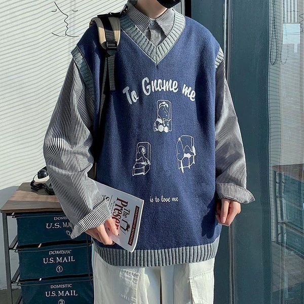 men's vests sleeveless sweater autumn trend loose knit vest port fashion brand handsome casual men stylish goth, Black;white
men's vests sleeveless sweater autumn trend loose knit vest port fashion brand handsome casual men stylish goth, Black;white