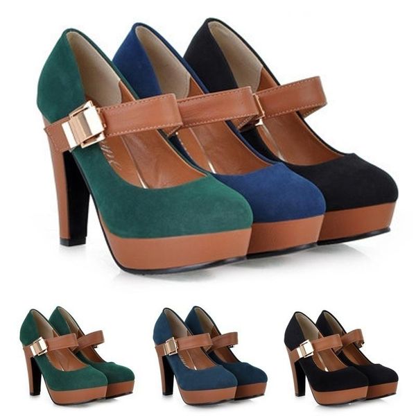 dress shoes women thick high heels pumps platform button plus size 4.5-.5 zapatos para mujer for, Black
dress shoes women thick high heels pumps platform button plus size 4.5-.5 zapatos para mujer for, Black