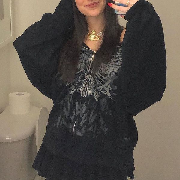 women's sweaters 2021 winter street trendy fashion contrast color abstract printing zipper hoodie jacket, White;black
women's sweaters 2021 winter street trendy fashion contrast color abstract printing zipper hoodie jacket, White;black