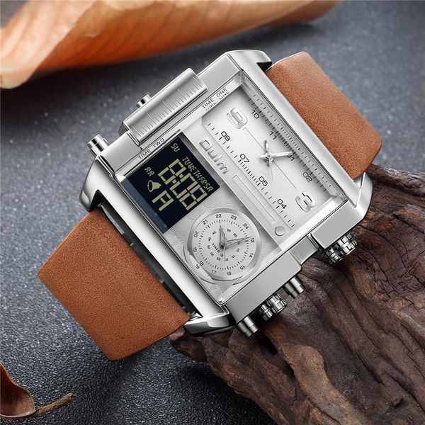 wristwatches oulm luxury men quartz analog digital sports watches fashion military watch men's waterproof clock relogio masculino, Slivery;brown
wristwatches oulm luxury men quartz analog digital sports watches fashion military watch men's waterproof clock relogio masculino, Slivery;brown