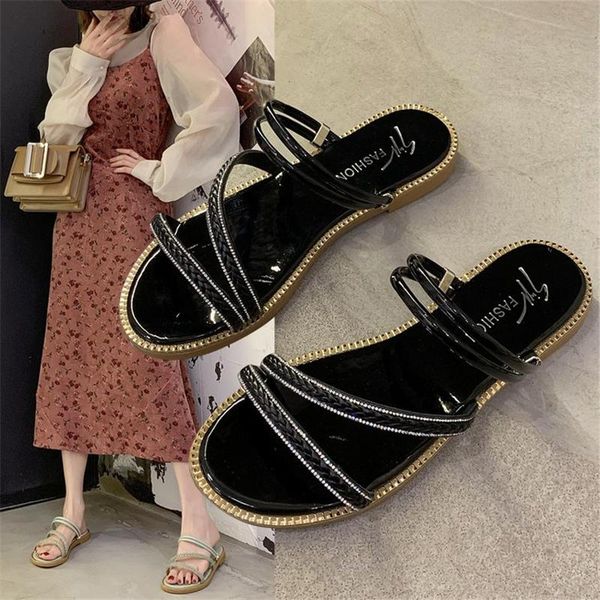 sandals women's shoes 2021 summer flat-bottomed korean version of the fairy style beach word with two casual, Black
sandals women's shoes 2021 summer flat-bottomed korean version of the fairy style beach word with two casual, Black