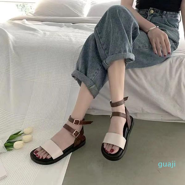 sandals summer women fashion strap open toe flat shoes thick bottom antiskid soft wide head student, Black
sandals summer women fashion strap open toe flat shoes thick bottom antiskid soft wide head student, Black