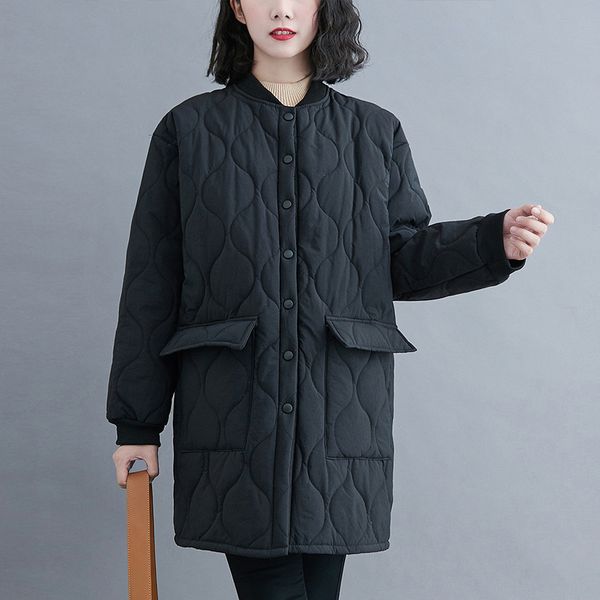 johnature women black casual parkas button pockets stand long sleeve coats autumn warm women clothes long parkas coats 210521
johnature women black casual parkas button pockets stand long sleeve coats autumn warm women clothes long parkas coats 210521
