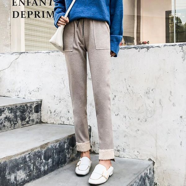 women's pants & capris women woolen autumn winter fashion female thick warm elastic waist solid casual trouser loose harem pant wool, Black;white
women's pants & capris women woolen autumn winter fashion female thick warm elastic waist solid casual trouser loose harem pant wool, Black;white