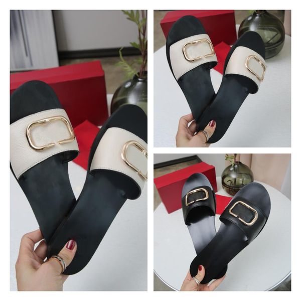 luxury designer women sandal metallic vlogo signature trim slipper grained cowhide 0.5 cm leather slippers sandals vintage classics with box, Black
luxury designer women sandal metallic vlogo signature trim slipper grained cowhide 0.5 cm leather slippers sandals vintage classics with box, Black