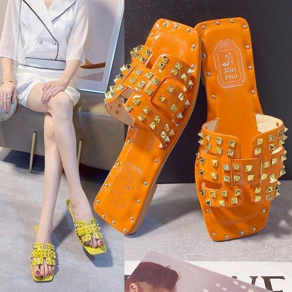 sandals women 2021 summer transparent film flat fish mouth rivets women's shoes slippers, Black
sandals women 2021 summer transparent film flat fish mouth rivets women's shoes slippers, Black