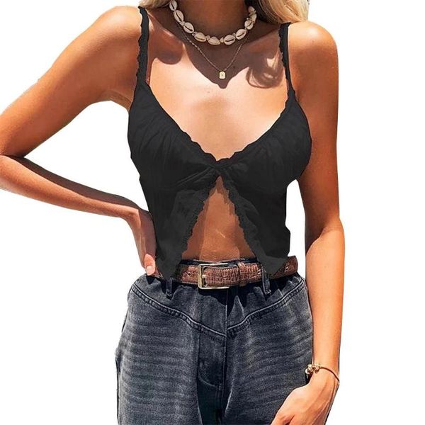 women's tanks & camis m68c women sleeveless lace splicing crop v-neck split front ruched cami vest, White
women's tanks & camis m68c women sleeveless lace splicing crop v-neck split front ruched cami vest, White
