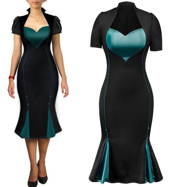 summer fashion retro splicing slim fishtail package hip ruffle women's dresses short dress formal clothing for lady casual, Black;gray
summer fashion retro splicing slim fishtail package hip ruffle women's dresses short dress formal clothing for lady casual, Black;gray