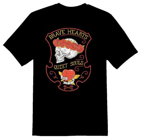 brave hearts quiet souls black or white tee shirt, White;black