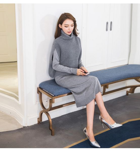 two piece dress women winter elegant solid color belt bodycon set office knitted long sleeve sweater bz14, White
two piece dress women winter elegant solid color belt bodycon set office knitted long sleeve sweater bz14, White