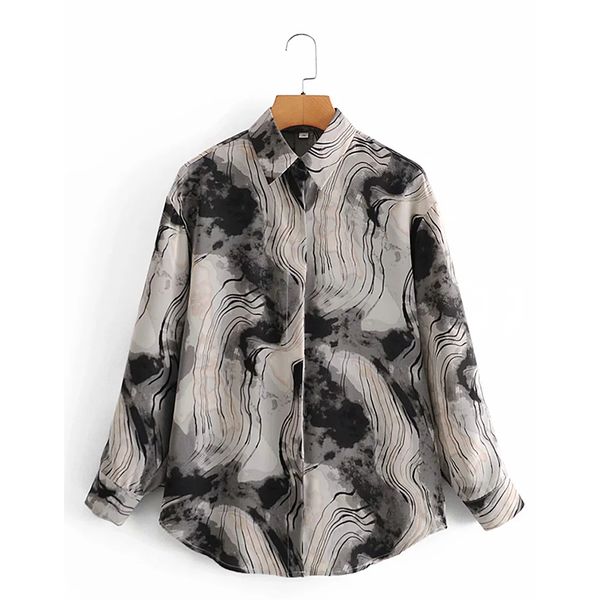 women's fashion retro ink printing long-sleeved shirt loose and versatile spring style 210521, White
women's fashion retro ink printing long-sleeved shirt loose and versatile spring style 210521, White