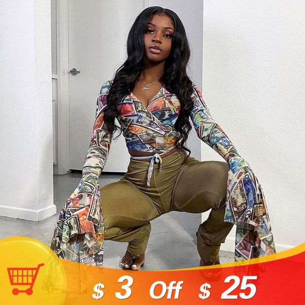 women and blouses deep v neck crop knot front flare sleeve blouse spring summer casual beach style blous women's & shirts, White
women and blouses deep v neck crop knot front flare sleeve blouse spring summer casual beach style blous women's & shirts, White