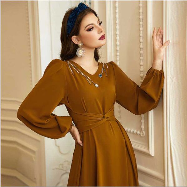 ethnic clothing muslim dresses for women 2021 arabe v-neck diamonds long sleeve dubai islamic dress turkish abaya mujer robe orientale maroc, Red
ethnic clothing muslim dresses for women 2021 arabe v-neck diamonds long sleeve dubai islamic dress turkish abaya mujer robe orientale maroc, Red