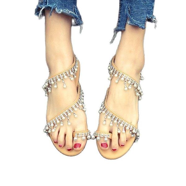 sandals style flat women beach gladiator designer tassels pearls luxury women's summer lady shoes female leather split toes, Black
sandals style flat women beach gladiator designer tassels pearls luxury women's summer lady shoes female leather split toes, Black